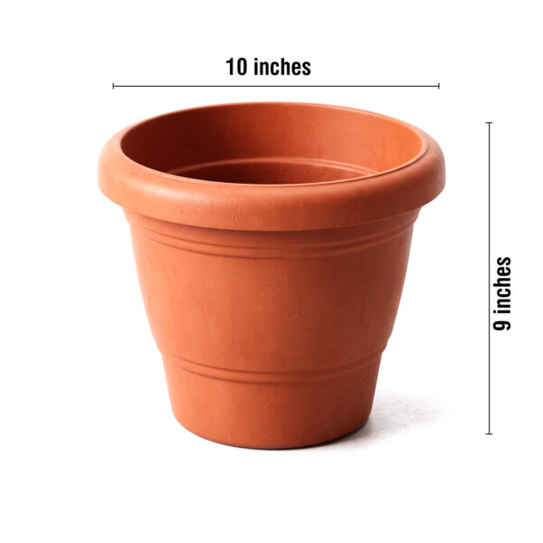 10 inches Round Pot | Plastic Planter | Regular, Lightweight and Sturdy | Suitable for Garden, Balcony, Outdoor and can be placed on Plant Stands