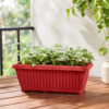 POPW000818BN-d 18 inches Rectangular Window Pot | Plastic Planter with drainage holes | Lightweight and Sturdy | Ideal at Window Sil for growing small flowering plants and Shrubs