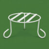 PS01MT0002j Sturdy galvanised steel plant stand with a round wire-frame top and rounded legs. Rust-resistant, powder-coated finish for durable, long-lasting indoor or outdoor use for Home Garden, Balcony and Terrace.