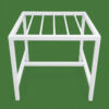 Sleek white galvanised steel pipe Plant Stand with a square frame and cross-braced legs for stability. Rust-resistant, powder-coated finish suits indoor or outdoor plants pots