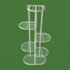Tall white galvanised steel plant stand with five staggered half-round shelves in a zigzag layout. Rust-resistant, powder-coated finish makes it ideal for displaying multiple plants in a compact footprint.